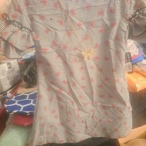 Instagirl Black and White Checkered Dress With Butterfly Necklace